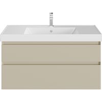 Тумба под раковину Kerama Marazzi Cubo 100 CUB.100.2\LIM подвесная Лимо матовый арт-CUB.100.2\LIM — фото 1, Тумбы под раковину