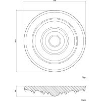 Розетка потолочная Европласт 340x55x340 мм арт-1.56.014 — фото 3, Розетки потолочные