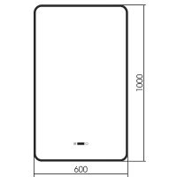 Зеркало Abber See 60 с подсветкой Черное с бесконтактным выключателем с диммером с подогревом и часами арт-AG6114SWHB — фото 3, Зеркала в ванную комнату