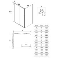 Душевой уголок Niagara Nova 100х100 профиль Хром стекло шиншилла арт-NG-65-10CH-CH100-34 — фото 11, Квадратные душевые уголки