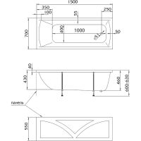 Акриловая ванна Marka One Modern 150х70 без гидромассажа арт-01мод1570 — фото 7, Акриловые ванны