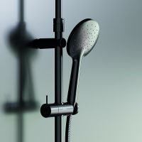 Душевая система Damixa Option с термостатом Черная матовая арт-DX218091300 — фото 4, Душевые стойки