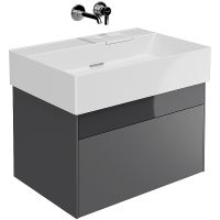 Тумба под раковину Kerama Marazzi Logica 70 LOG.70.2\ST подвесная Стальной серый арт-LOG.70.2\ST — фото 2, Тумбы под раковину