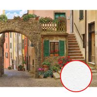 Фреска Ortograf Городской пейзаж 4092 Фактура бархат FX Флизелин (3,4*2,7) Бежевый/Разноцветный, Город/Цветы арт-4092 (бархат FX) — фото 1, Фрески