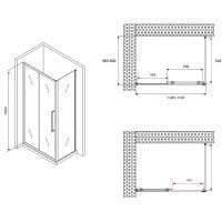 Душевой уголок Abber Schwarzer Diamant 110x60 профиль Хром стекло прозрачное арт-AG30110H-S60 — фото 5, Прямоугольные душевые уголки
