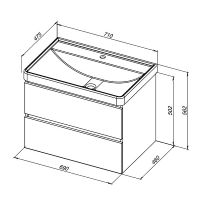 Товар: Тумба под раковину Aquanet Вега 70 подвесная Белый глянец арт-308333 - фото 11 Тумба под раковину Aquanet Вега 70 подвесная Белый глянец арт-308333 — фото 11, Тумбы под раковину