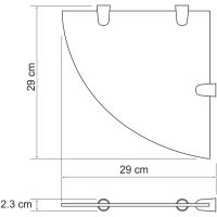 Стеклянная полка WasserKRAFT ICKEL угловая Никель арт-K-533N — фото 2, Полки для ванной и душа