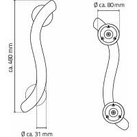 Поручень Ridder Art Хром арт-А260100 — фото 4, Поручни для ванной