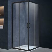 Душевой уголок Vincea Alpha 100x100 профиль Черный стекло прозрачное арт-VSS-3AL100CLB — фото 1, Квадратные душевые уголки
