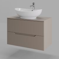 Тумба с раковиной Orange Line 80 подвесная Латте матовый арт-Li-80TuLMDF+B08-585W — фото 2, Тумбы с раковиной