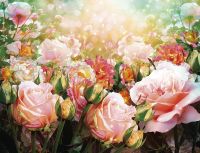 Фреска Ortograf Цветы 6724 Фактура бархат FX Флизелин (3,4*2,7) Розовый/Зеленый, Цветы арт-6724 (бархат FX) — фото 2, Фрески