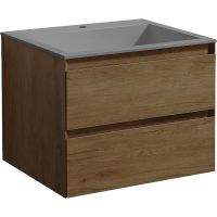 Тумба под раковину Vincea Luka 60 подвесная T.Oak арт-VMC-2L600TO — фото 1, Тумбы под раковину