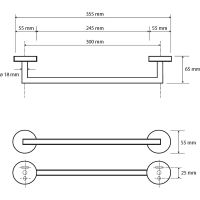 Полотенцедержатель Bemeta Dark Черный матовый арт-104204010 — фото 2, Полотенцедержатели