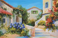 Фреска Ortograf Городской пейзаж живопись 5094 Фактура бархат FX Флизелин (2,3*1,5) Разноцветный, Город/Пейзаж/Живопись арт-5094 (бархат FX) — фото 2, Фрески