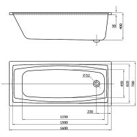 Акриловая ванна Berges Feya 160x70 без гидромассажа арт-050011 — фото 7, Акриловые ванны