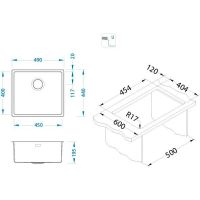 Кухонная мойка Alveus Kombino 40 SAT-90 450x400x195 Сатинированная сталь арт-1100236 — фото 10, Кухонные мойки