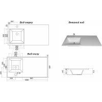 Раковина Corozo Stella Polar Мадлен 110 L с местом под стиральную машину Белая арт-SP-00000837 — фото 2, Раковины встраиваемые сверху