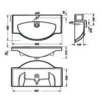 Раковина Sanita Luxe Classic Luxe 90 Белая арт-WB.FN/Classic/90-C/WHT.G/S1 — фото 3, Раковины встраиваемые сверху