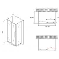 Душевой уголок Abber Schwarzer Diamant 130x90 профиль Черный стекло матовое арт-AG30130BMH-S90BM-S90BM — фото 5, Прямоугольные душевые уголки