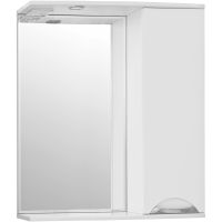 Зеркало со шкафом Style Line Жасмин 70 С с подсветкой Белый глянец арт-ЛС-00000042 — фото 1, Зеркальные шкафы в ванную