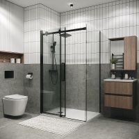 Душевая стенка Grossman Classic 70 профиль Черный матовый стекло прозрачное арт-200.K33.04.70.21.00 — фото 4, Боковые стенки