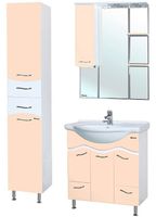 Зеркало со шкафом Bellezza Мари 75 L с подсветкой Бежевое арт-4612912002223 — фото 2, Зеркальные шкафы в ванную