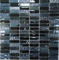 Мозаика Bonaparte Стеклянная с камнем 30х30 см арт-Super Line (black) — фото 1, Мозаика