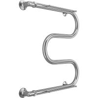 Водяной полотенцесушитель Terminus М-образный с/п (1) 600x500 с полкой Хром, боковое подключение, G 1" НР арт-4620768880391 — фото 1, Водяные полотенцесушители