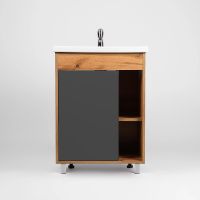 Тумба под раковину VIANT Бостон 50 Графит матовый Дуб Вотан арт-VBOS50COG-T1ST — фото 1, товары