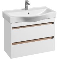 Тумба под раковину Aquaton Нортон 80 подвесная Белая глянцевая арт-1A248901NT010 — фото 1, Тумбы под раковину