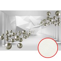 Фреска Ortograf 3D 33207 Фактура флок FLK Флизелин (4,1*2,7) Белый/Серебряный, Абстракция арт-33207 (флок FLK) — фото 1, Фрески