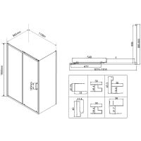 Душевой уголок Vincea City 110x90 профиль Черный стекло прозрачное арт-VSR-5CT9011CLB — фото 7, Прямоугольные душевые уголки