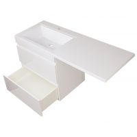 Тумба под раковину Style Line Даллас 150 подвесная Белый глянец арт-СС-00002304 — фото 4, Тумбы под раковину