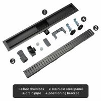 Товар: Душевой лоток Gappo с решеткой Оружейная сталь арт-G87007-39 - фото 5 Душевой лоток Gappo с решеткой Оружейная сталь арт-G87007-39 — фото 5, Душевые лотки