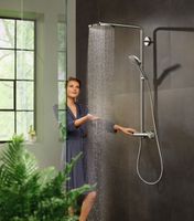 Товар: Душевая система Hansgrohe Raindance Select S Showerpipe с термостатом Черная матовая арт-27633670 - фото 9 Душевая система Hansgrohe Raindance Select S Showerpipe с термостатом Черная матовая арт-27633670 — фото 9, Душевые стойки