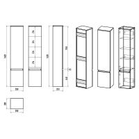 Шкаф пенал Brevita Victory 35 R Серый шелк арт-VIC-05035-500R — фото 10, Пеналы для ванной комнаты