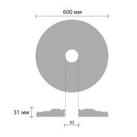 Товар: Розетка потолочная Decomaster 610x31x610 мм арт-DM-0604 - фото 2 Розетка потолочная Decomaster 610x31x610 мм арт-DM-0604 — фото 2, Розетки потолочные