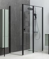 Душевая стенка Allen Brau Priority 80 профиль Черный брашированный стекло прозрачное арт-3.31015.BBA — фото 10, Боковые стенки