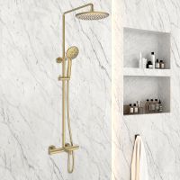 Душевая система Vincea Desire с термостатом Брашированное золото арт-VSFS-1D1TBG — фото 2, Душевые стойки