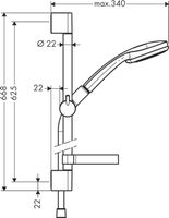 Душевой гарнитур Hansgrohe Croma Хром арт-27772000 — фото 11, Душевые гарнитуры на штанге