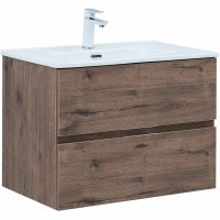 Тумба под раковину Aquanet Алвита New 70 подвесная Дуб веллингтон табак арт-334185 — фото 1, Тумбы под раковину