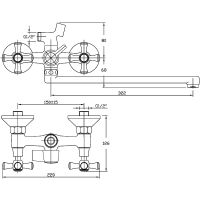 Смеситель для ванны Orange Classic M универсальный Хром арт-M71-211cr — фото 9, Смеситель для ванны