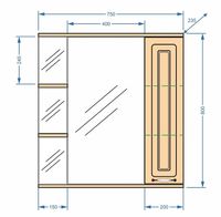 Зеркало со шкафом Stella Polar Кармела 75/С с подсветкой Карпатская ель арт-SP-00000182 — фото 6, Зеркальные шкафы в ванную