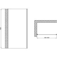 Душевая стенка Berges Legos 100 профиль Хром стекло прозрачное арт-064032 — фото 2, Боковые стенки