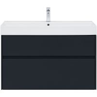 Тумба под раковину Aquanet Бруклин 100 подвесная Антрацит матовый арт-310139 — фото 2, Тумбы под раковину