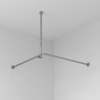 Карниз для ванны WasserKRAFT Dinkel 90x90 Хром арт-SC-469090 — фото 4, Карнизы для ванной