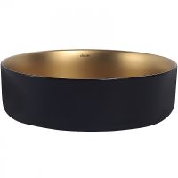 Раковина-чаша Abber Bequem 40 Золото матовое Черная арт-AC2109BG — фото 3, Раковины накладные