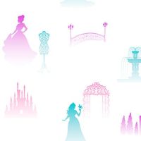Обои детские Andrea Rossi Kids Land Винил на флизелине (1,06*10,05) Розовый, Принцессы арт-54278-1 — фото 1, Обои для стен