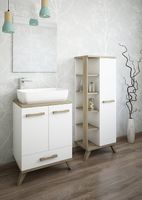 Тумба с раковиной Sanflor Ингрид 60 Белая Вяз швейцарский арт-С12473 — фото 2, Тумбы с раковиной