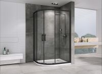 Товар: Душевой уголок Abber Schwarzer Diamant 100x80 профиль Черный стекло прозрачное арт-AG01180B - фото 2 Душевой уголок Abber Schwarzer Diamant 100x80 профиль Черный стекло прозрачное арт-AG01180B — фото 2, Асимметричные душевые уголки